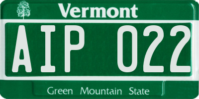 VT license plate AIP022
