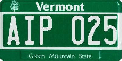 VT license plate AIP025