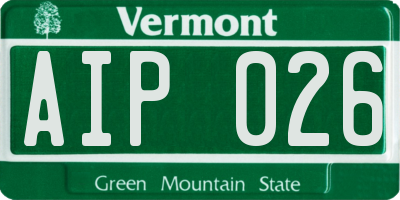 VT license plate AIP026