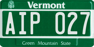 VT license plate AIP027