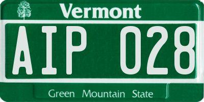 VT license plate AIP028