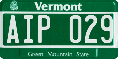 VT license plate AIP029
