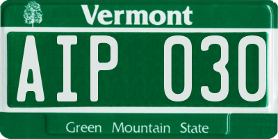 VT license plate AIP030