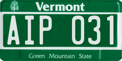 VT license plate AIP031