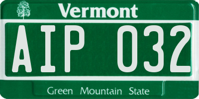 VT license plate AIP032