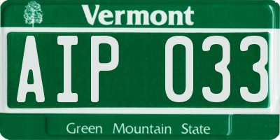 VT license plate AIP033