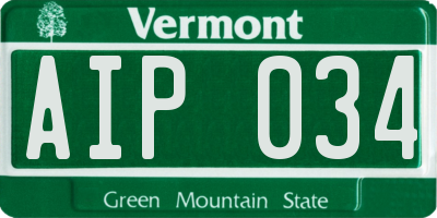 VT license plate AIP034
