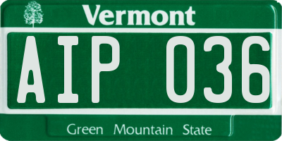 VT license plate AIP036