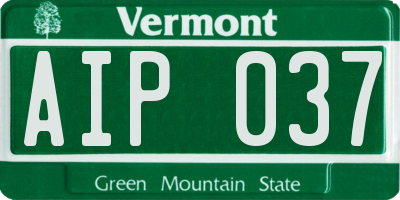 VT license plate AIP037