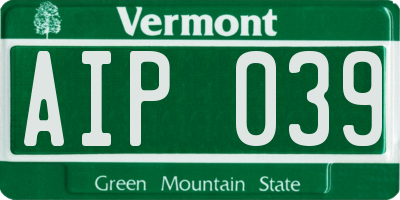 VT license plate AIP039
