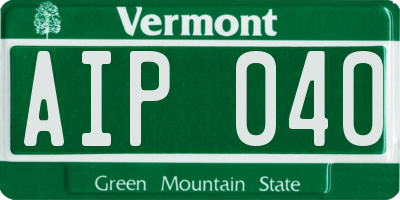VT license plate AIP040