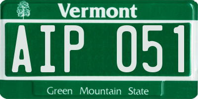 VT license plate AIP051