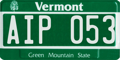 VT license plate AIP053