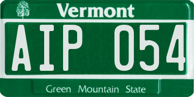 VT license plate AIP054