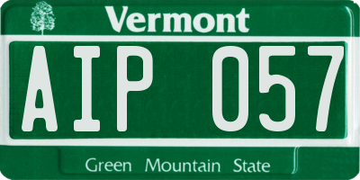 VT license plate AIP057