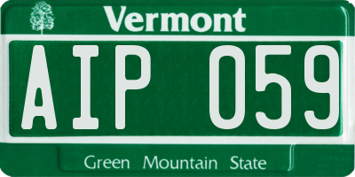 VT license plate AIP059