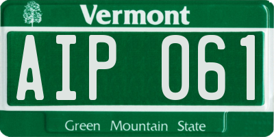 VT license plate AIP061