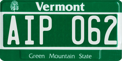 VT license plate AIP062