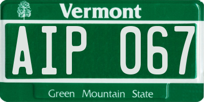 VT license plate AIP067
