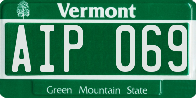VT license plate AIP069