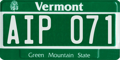 VT license plate AIP071