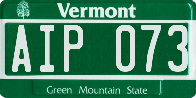VT license plate AIP073