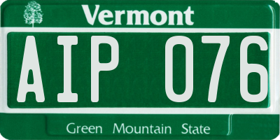 VT license plate AIP076