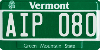 VT license plate AIP080