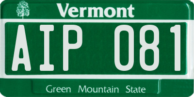 VT license plate AIP081