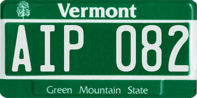 VT license plate AIP082