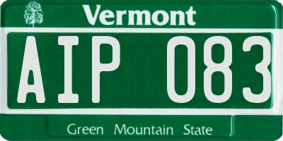 VT license plate AIP083