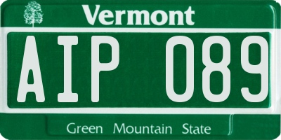 VT license plate AIP089