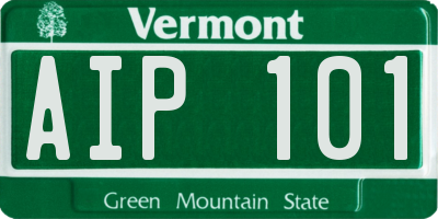VT license plate AIP101