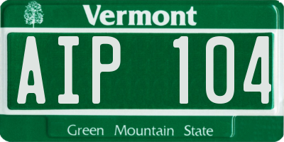 VT license plate AIP104