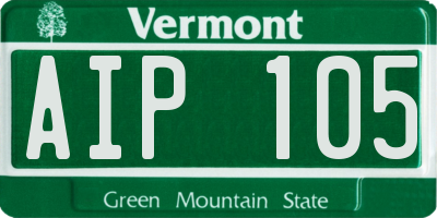 VT license plate AIP105