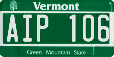 VT license plate AIP106