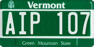 VT license plate AIP107