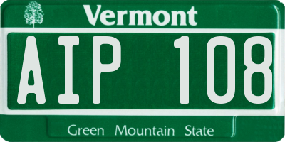 VT license plate AIP108