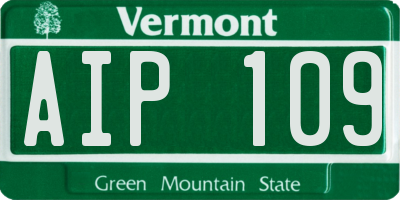 VT license plate AIP109