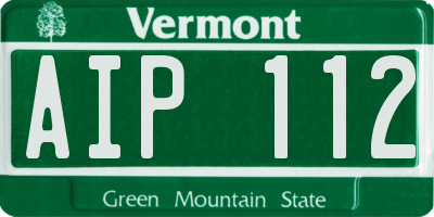 VT license plate AIP112