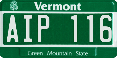 VT license plate AIP116