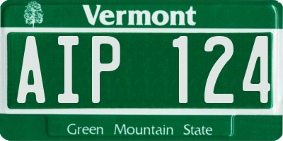 VT license plate AIP124