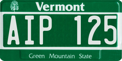 VT license plate AIP125