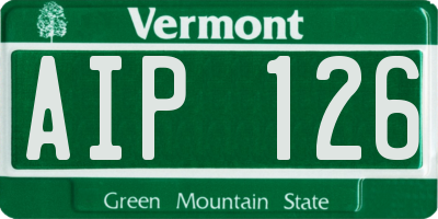 VT license plate AIP126