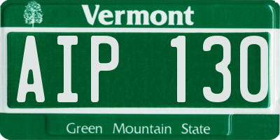 VT license plate AIP130