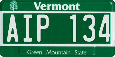 VT license plate AIP134