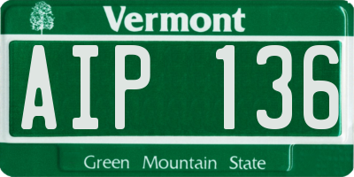 VT license plate AIP136
