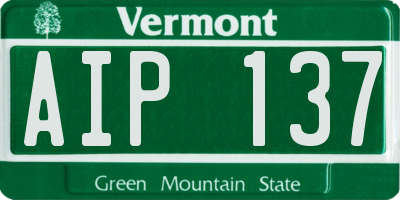 VT license plate AIP137