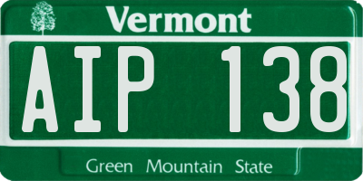 VT license plate AIP138
