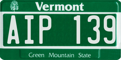 VT license plate AIP139